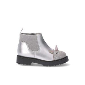 Wonder Nation Toddler Girls' Silver Metallic Chelsea Boots - Size 8 - NWT